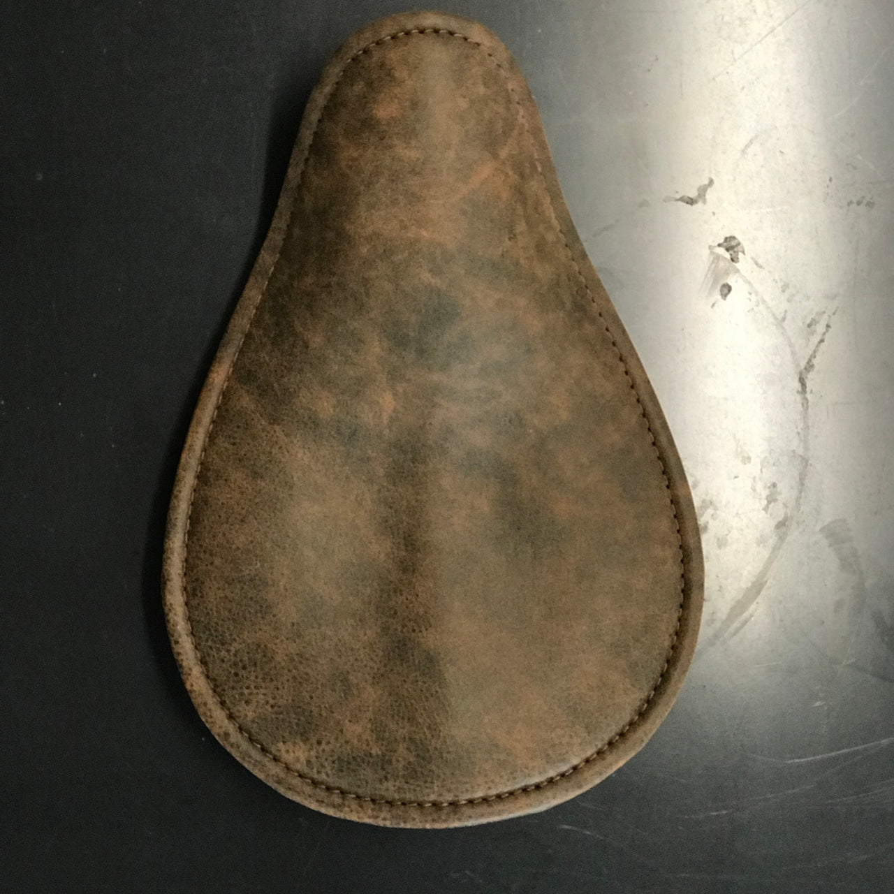 Distressed Brown Solo Seat - Small Cycle Refinery