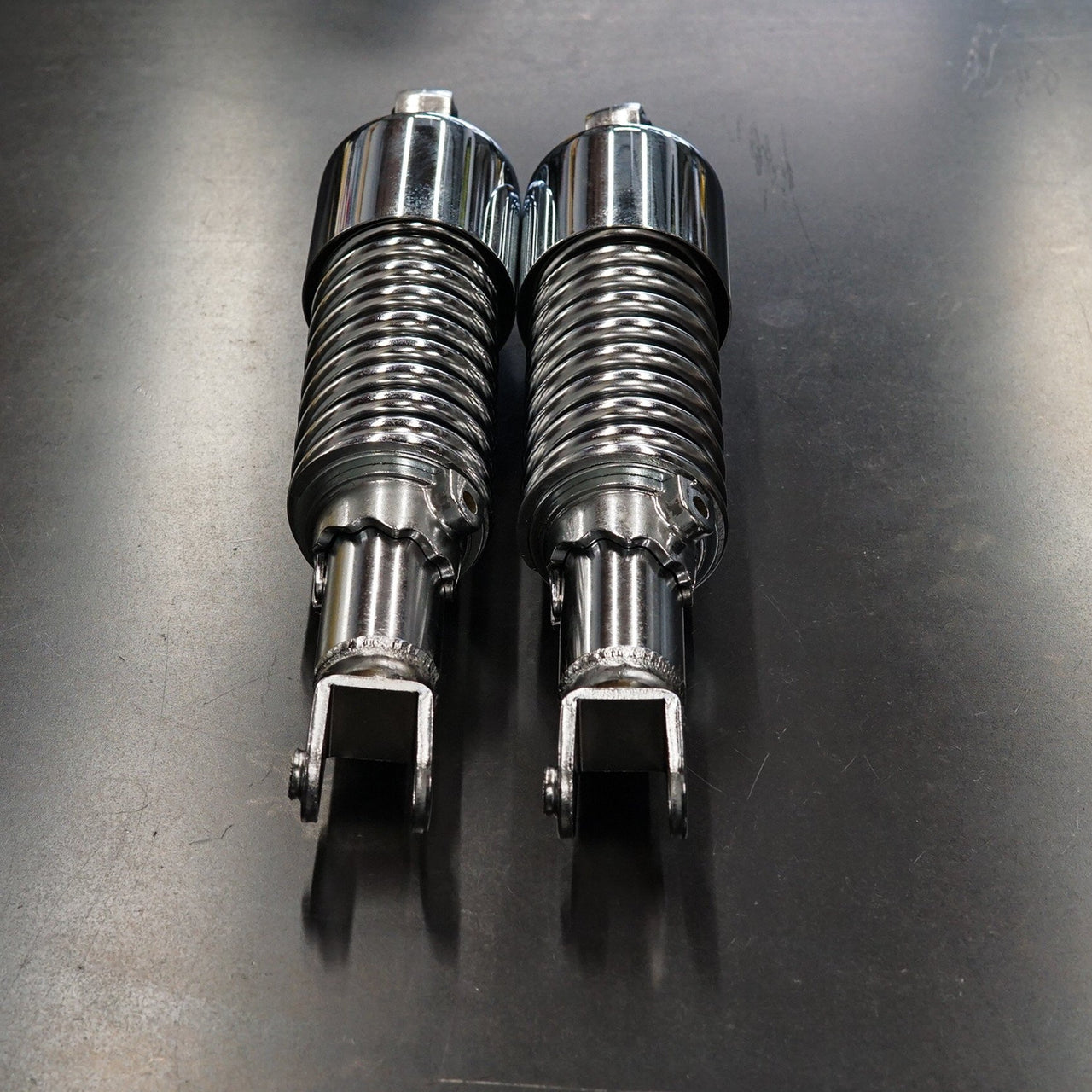 "Shorty" Shocks - Chrome - Eye/Clevis (298mm) Cycle Refinery