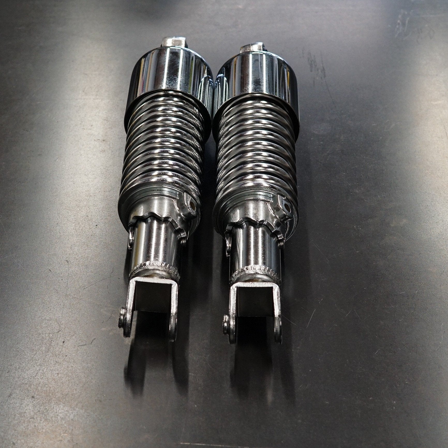 "Shorty" Shocks - Chrome - Eye/Clevis (298mm) Cycle Refinery